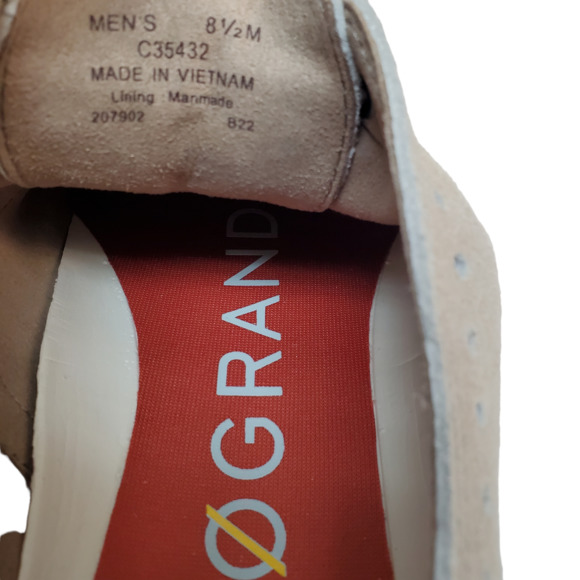 Cole Haan Mens Shoes Zerogrand Leather Wing Tip Brogue Oxfords Warm Stucco - Picture 7 of 7